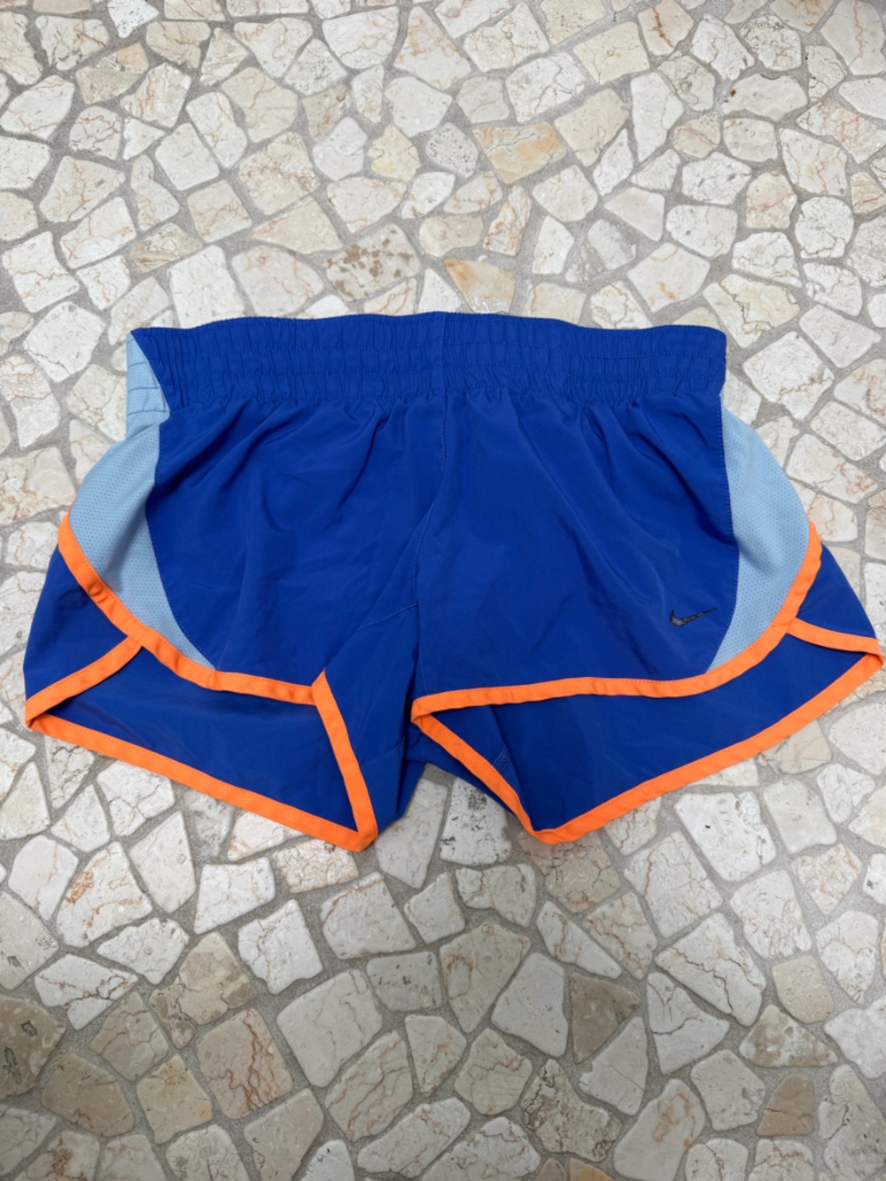 Nike Blue Athletic Shorts with Orange Trim